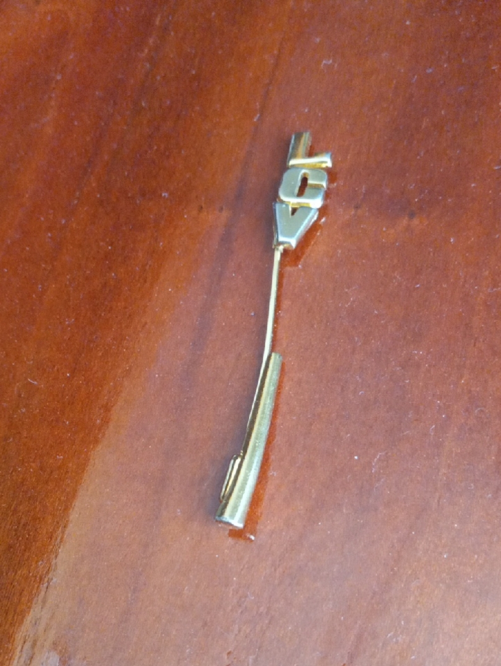 Gold-tone 'LCV' Monogram Initial Tie Clip